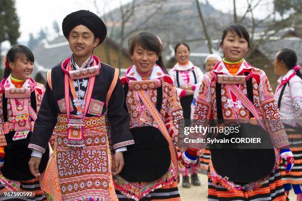 Chine, province du Guizhou, village de Suoga,Suoga est une petite ville a 60 km de Liuzhi au nord ouest de la province de Guizhou, ethnie des Long...