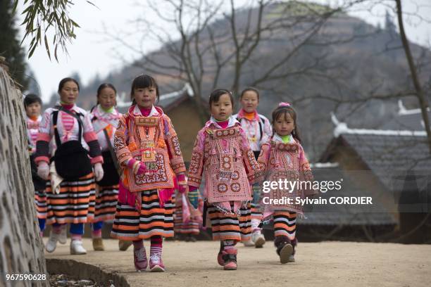 Chine, province du Guizhou, village de Suoga,Suoga est une petite ville a 60 km de Liuzhi au nord ouest de la province de Guizhou, ethnie des Long...