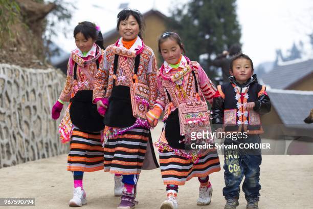 Chine, province du Guizhou, village de Suoga,Suoga est une petite ville a 60 km de Liuzhi au nord ouest de la province de Guizhou, ethnie des Long...