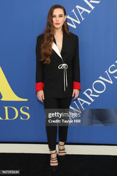 Katherine Langford attends the 2018 CFDA Awards at Brooklyn Museum on June 4, 2018 in New York City.