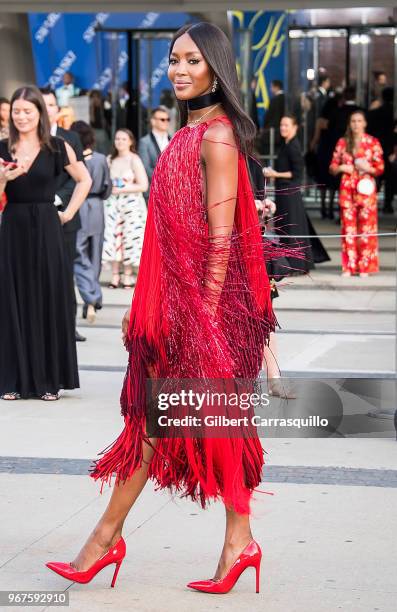 Model Naomi Campbell is seen arriving to the 2018 CFDA Fashion Awards at Brooklyn Museum on June 4, 2018 in New York City.