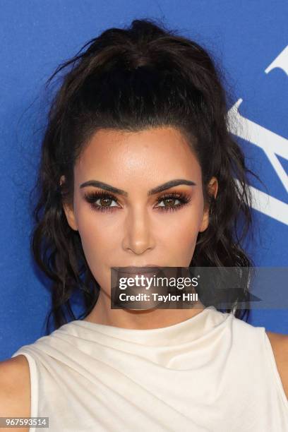 Kim Kardashian attends the 2018 CFDA Awards at Brooklyn Museum on June 4, 2018 in New York City.