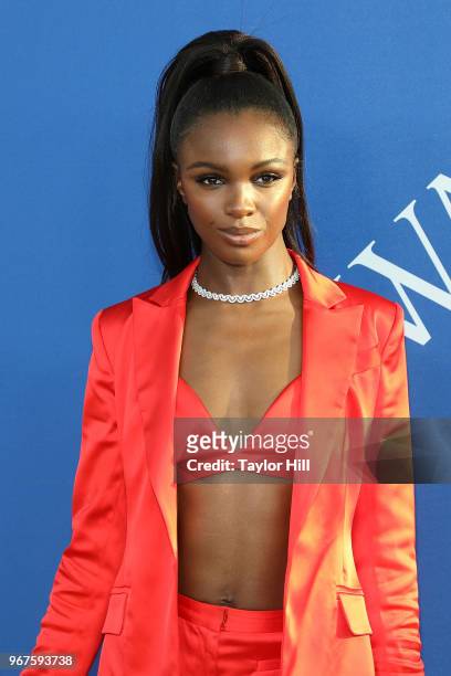 Leomie Anderson attends the 2018 CFDA Awards at Brooklyn Museum on June 4, 2018 in New York City.