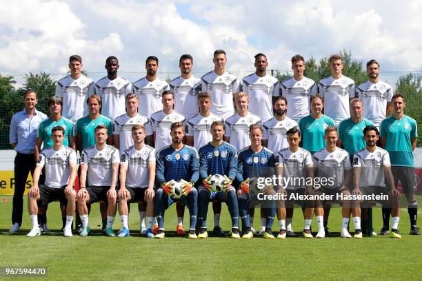 The team of Germany Sebastian Rudy, Marco Reus, Timo Werner, Kevin Trapp, Manuel Neuer, Marc-Andre Ter Stegen, Mesut Oezil, Joshua Kimmich, Ilkay...