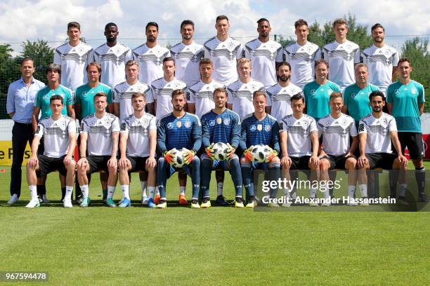 The team of Germany Sebastian Rudy, Marco Reus, Timo Werner, Kevin Trapp, Manuel Neuer, Marc-Andre Ter Stegen, Mesut Oezil, Joshua Kimmich, Ilkay...