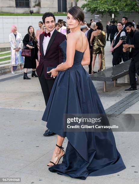 Fashion designer Zac Posen and actress Nina Dobrev are seen arriving to the 2018 CFDA Fashion Awards at Brooklyn Museum on June 4, 2018 in New York...