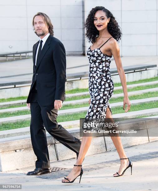 Model Jourdan Dunn is seen arriving to the 2018 CFDA Fashion Awards at Brooklyn Museum on June 4, 2018 in New York City.