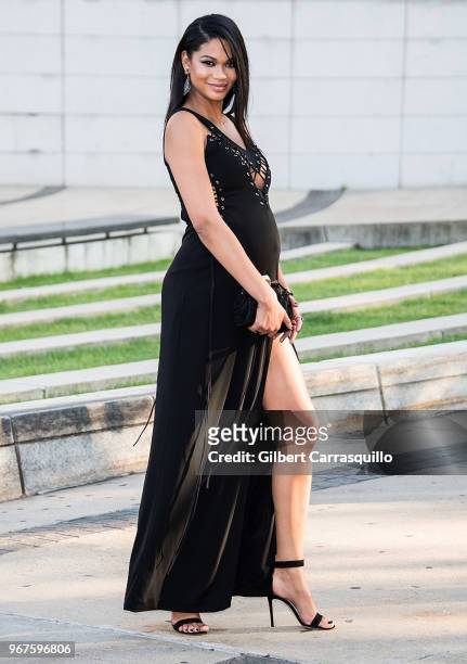 Model Chanel Iman is seen arriving to the 2018 CFDA Fashion Awards at Brooklyn Museum on June 4, 2018 in New York City.