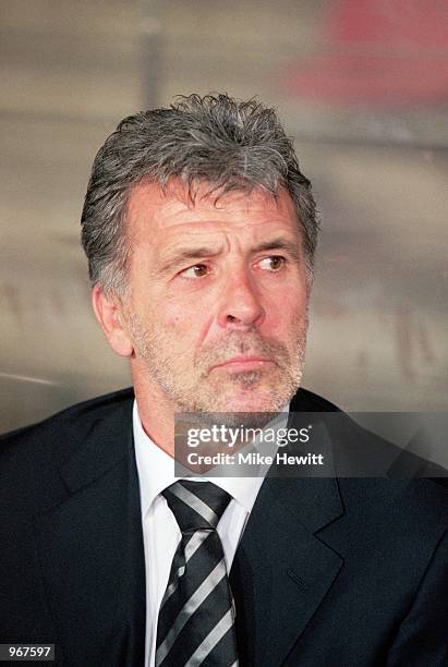 Coach Eric Gerets looks on during the UEFA Champions League Group D Match between PSV Eindhoven and Lazio played at the Philips Stadion in Endhoven,...