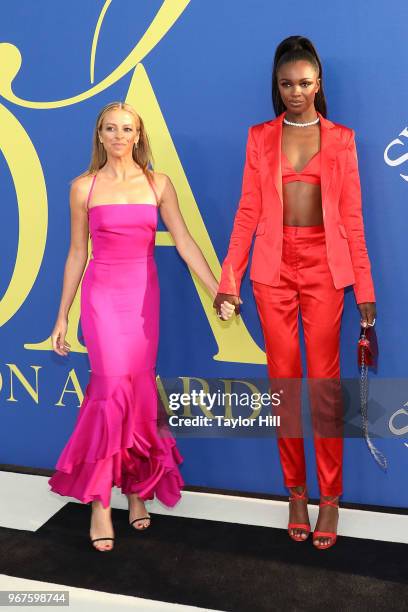 Michelle Smith and Leomie Anderson attend the 2018 CFDA Awards at Brooklyn Museum on June 4, 2018 in New York City.