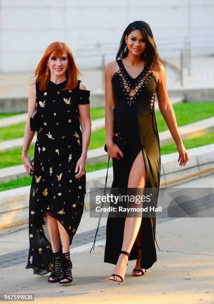 Fashion designer Nicole Miller and model Chanel Iman are seen in Brooklyn on June 4, 2018 in New York City.