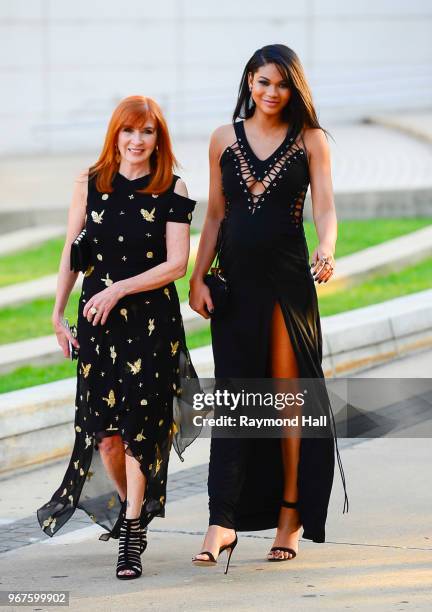 Fashion designer Nicole Miller and model Chanel Iman are seen in Brooklyn on June 4, 2018 in New York City.