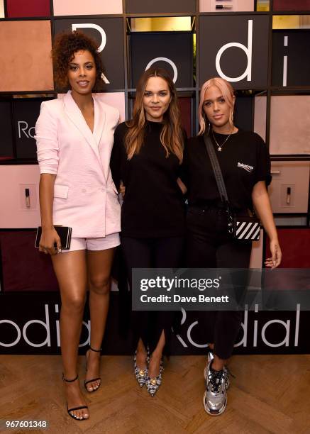 Rochelle Humes and Lottie Tomlinson attend the Rodial Makeup Masterclass with Founder Maria Hatzistefanis and Celebrity Artist Pati Dubroff at...