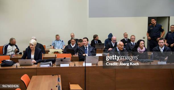 Anja Sturm, Wolgang Stahl, Hermann Borchert and Mathias Grasel, lawyers of main defendant Beate Zschaepe , and co-defendants Ralf Wohlleben , Andre...