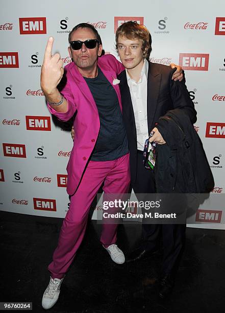 Alfie Allen and guest attend the Brit Awards after party held by EMI at the Supper Club on February 16, 2010 in London, England.
