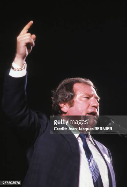 Gérard Nicoud, dirigeant du syndicat de la Confédération intersyndicale de défense et d'union nationale des travailleurs indépendants le 16 mai 1983...