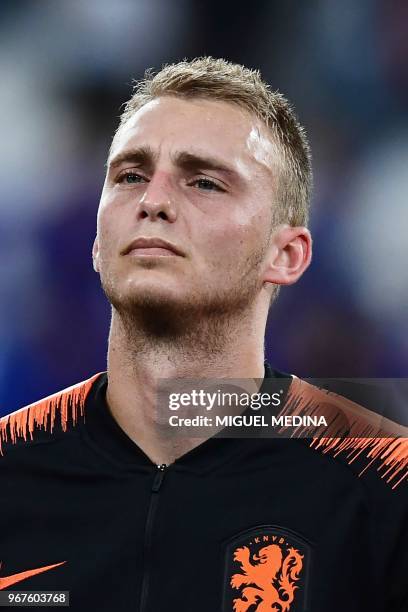 Netherlands' goalkeeper Jasper Cillesen poses prior to the international friendly football match between Italy and the Netherlands at the Allianz...