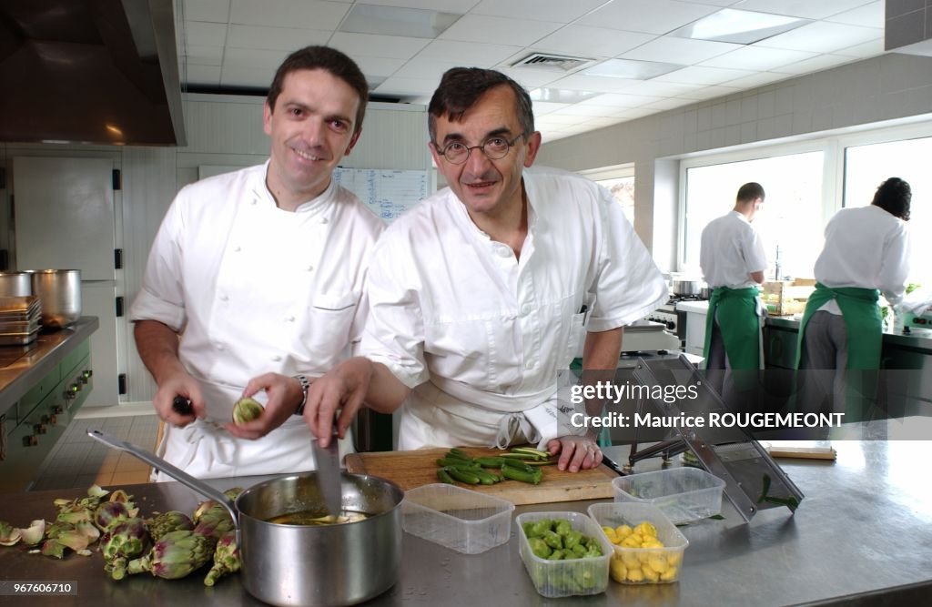 Cooks Michel And Sebastien Bras In Their Restaurant In Laguiole