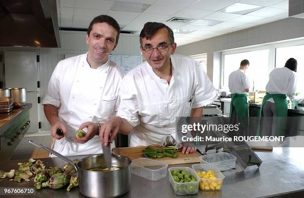 Cooks Michel And Sebastien Bras In Their Restaurant In Laguiole Cooks Michel And Sebastien Bras In Their Restaurant In Laguiole
