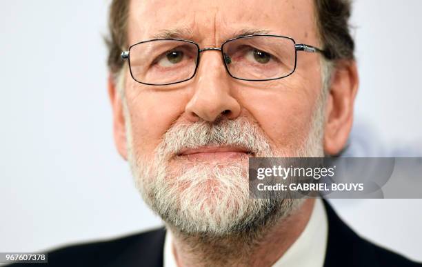Former prime minister Mariano Rajoy attends a People's Party meeting of the national executive committee held at the PP headquarters in Madrid, on...