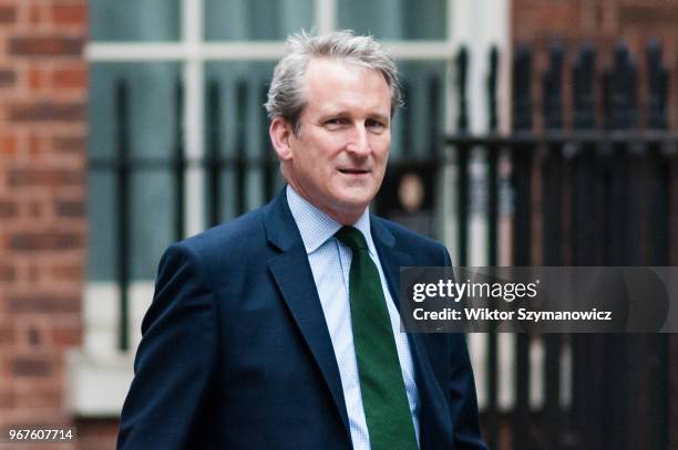 Secretary of State for Education Damian Hinds arrives for a weekly cabinet meeting at 10 Downing Street in central London. June 05, 2018 in London,...