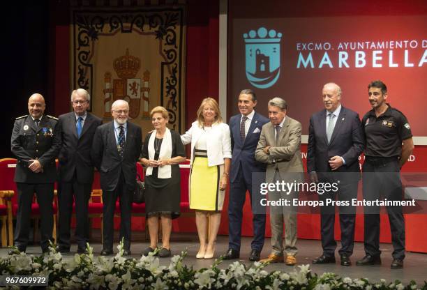 Sergio Scariolo, Vicente del Bosque, Manolo Santana and Maria Gonzalez are awarded as Adopted Sons Of Marbella on June 1, 2018 in Marbella, Spain.