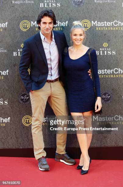 Alex Adrover and Patricia Montero attend 'Masterchef' Restaurant opening on June 4, 2018 in Madrid, Spain.