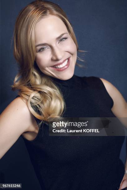 American actress Julie Benz session portrait during Defiance TV show promo on February 27, 2013 in Paris, France. Actress in Defiance , Sole Custody...