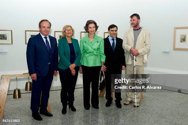 Queen Sofia attends 'Fundacion ONCE' Contemporary Art Biennale exhibition at Cibeles Palace on June 5, 2018 in Madrid, Spain.