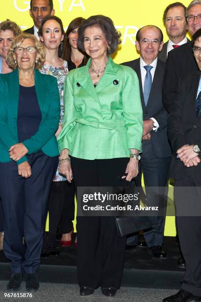 Queen Sofia attends 'Fundacion ONCE' Contemporary Art Biennale exhibition at Cibeles Palace on June 5, 2018 in Madrid, Spain.