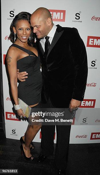 Mel B and Stephen Belafonte attend the Brit Awards after party held by EMI at the Supper Club on February 16, 2010 in London, England.