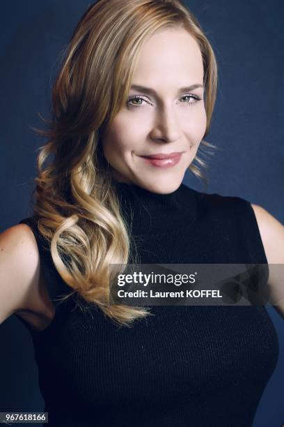 American actress Julie Benz session portrait during Defiance TV show promo on February 27, 2013 in Paris, France. Actress in Defiance , Sole Custody...