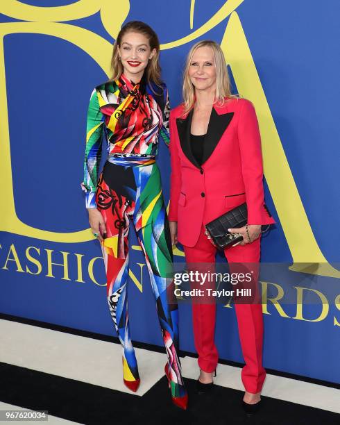 Gigi Hadid and Laura Brown attend the 2018 CFDA Awards at Brooklyn Museum on June 4, 2018 in New York City.