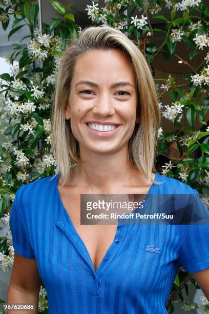 Sports journalist Anne-Laure Bonnet attends the 2018 French Open - Day Ten at Roland Garros on June 5, 2018 in Paris, France.