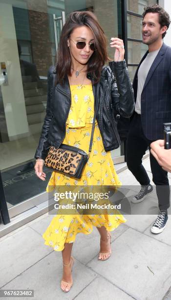 Michelle Keegan seen arriving at BUILD Series LDN at AOL on June 5, 2018 in London, England.