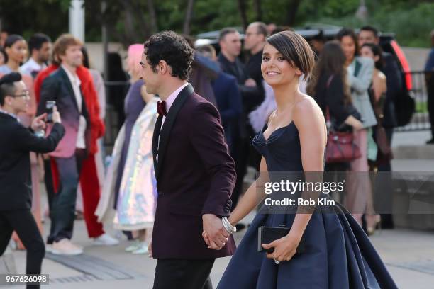 Zac Posen and Nina Dobrev arrives for the 2018 CFDA Fashion Awards at Brooklyn Museum on June 4, 2018 in New York City.