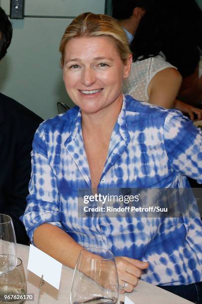 Journalist Anne Elisabeth Lemoine attends the 'France Television' Lunch during the 2018 French Open - Day Ten at Roland Garros on June 5, 2018 in...
