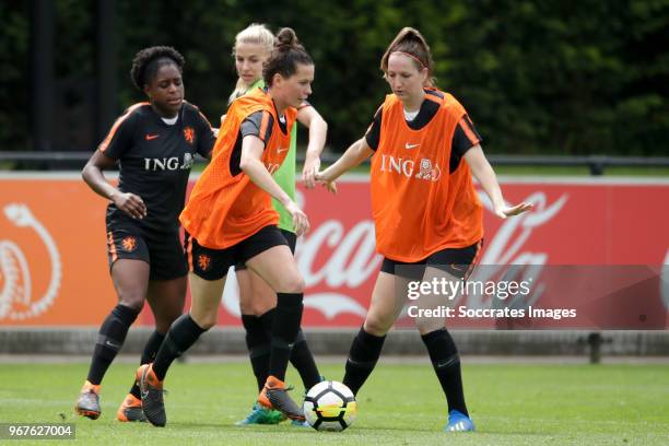 Liza van der Most of Holland Women, Jackie Groenen of Holland Women, Danielle van de Donk of Holland Women, Ellen Janssen of Holland Women during the...