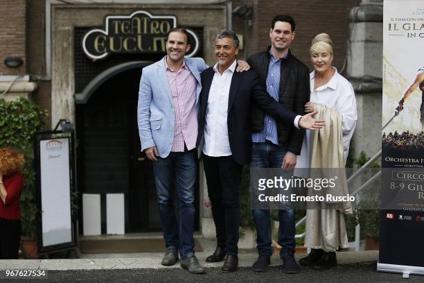 Justin Freer, Marco Patrignani, Brady Beaubein and Lisa Gerrard attend the 'Il Gladiatore In Concerto' presentation at Teatro Euclide on June 5, 2018...