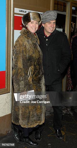 American director Julie Taymor and longtime boyfriend music composer Elliot Goldenthal attends the opening night of "The Pride" off-Broadway at the...