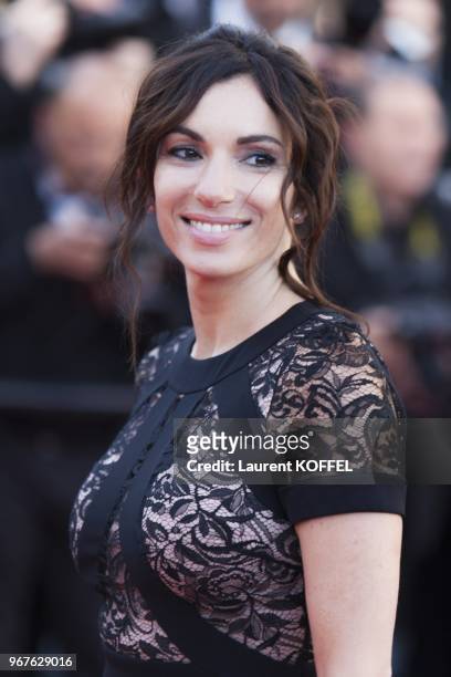 Aure Atika attends the Premiere of 'Blood Ties' during the 66th Annual Cannes Film Festival at the Palais des Festivals on May 20, 2013 in Cannes,...