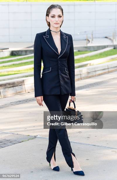 Sofia Sanchez de Betak is seen arriving to the 2018 CFDA Fashion Awards at Brooklyn Museum on June 4, 2018 in New York City.