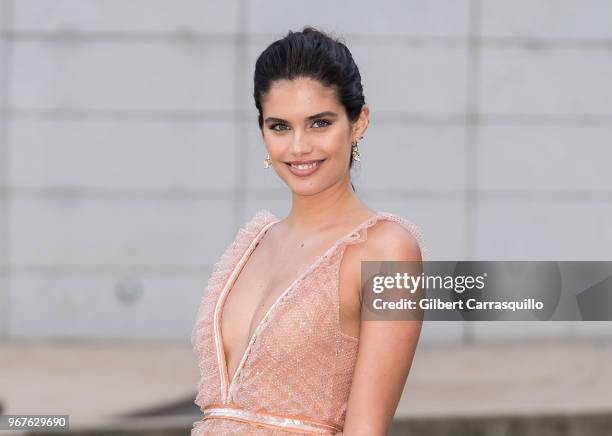 Model Sara Sampaio is seen arriving to the 2018 CFDA Fashion Awards at Brooklyn Museum on June 4, 2018 in New York City.