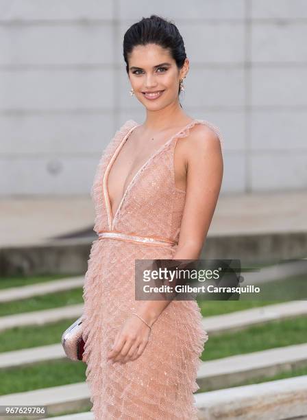 Model Sara Sampaio is seen arriving to the 2018 CFDA Fashion Awards at Brooklyn Museum on June 4, 2018 in New York City.