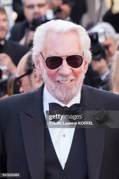 Donald Sutherland attends 'The Last Face' Premiere during the 69th annual Cannes Film Festival at the Palais des Festivals on May 20, 2016 in Cannes,...