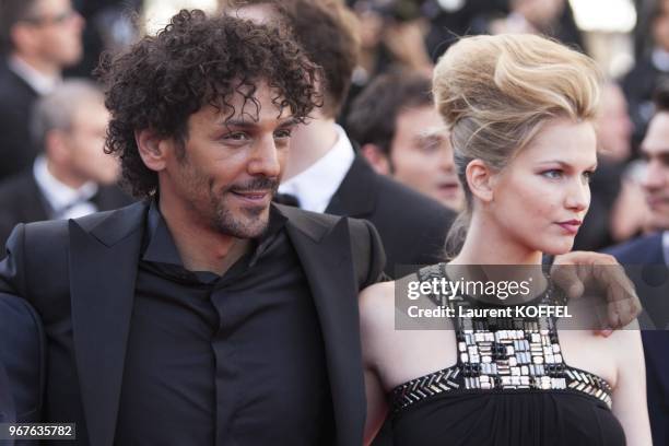 Tomer Sisley and Margot Bancilhon attend the Premiere of 'Blood Ties' during the 66th Annual Cannes Film Festival at the Palais des Festivals on May...