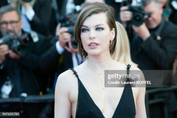 Milla Jovovich attends 'The Last Face' Premiere during the 69th annual Cannes Film Festival at the Palais des Festivals on May 20, 2016 in Cannes,...