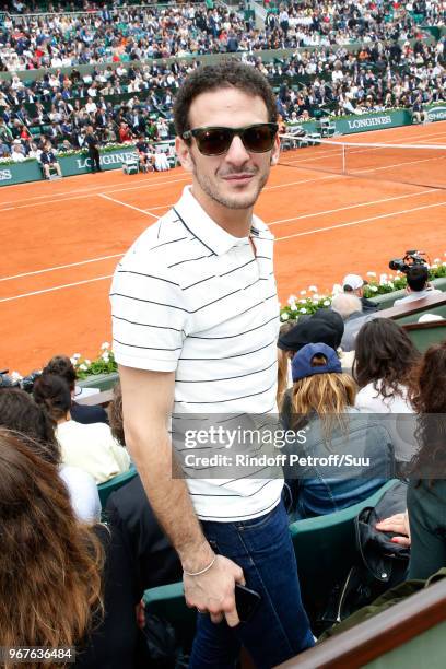 Actor Vincent Dedienne attends the 2018 French Open - Day Ten at Roland Garros on June 5, 2018 in Paris, France.