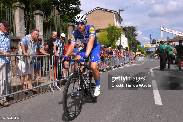 Arrival / Fabio Jakobsen of The Netherlands and Team Quick-Step Floors / during the 70th Criterium du Dauphine 2018, Stage 2 a 181km stage from...