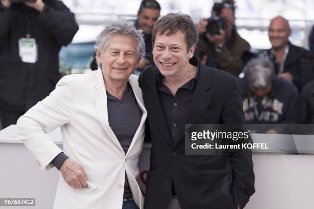Roman Polanski and Mathieu Amalric attend the 'La Venus A La Fourrure' Photocall during the 66th Annual Cannes Film Festival on May 25, 2013 in...